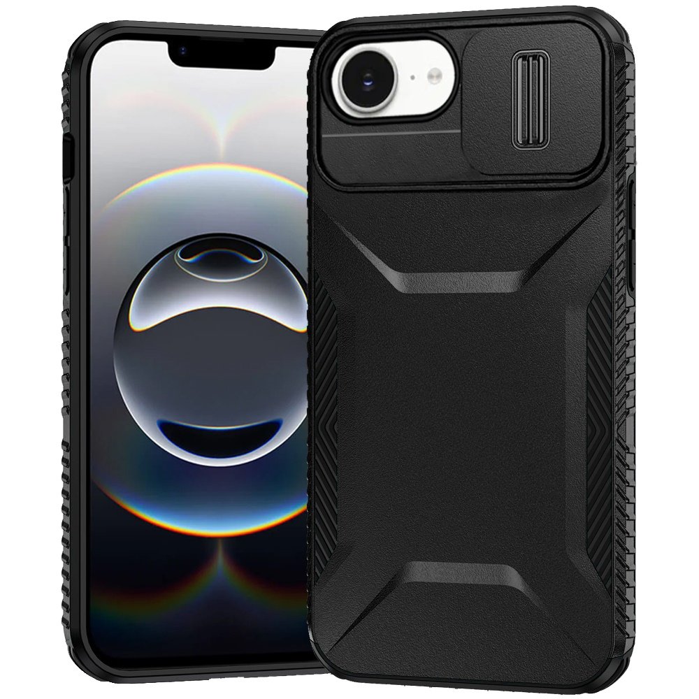 for iphone 17e / 16e / se4 ultimate u design hybrid with camera window covering black