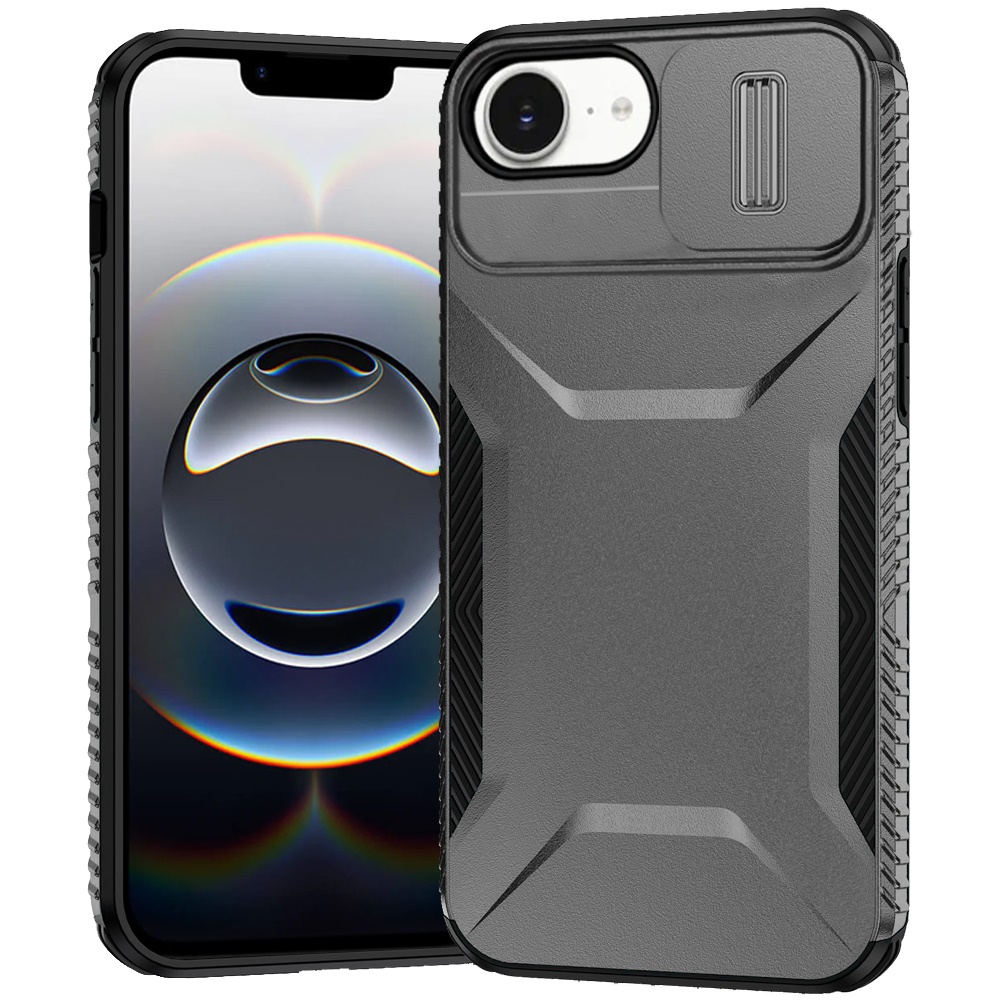 for iphone 17e / 16e / se4 ultimate u design hybrid with camera window covering grey