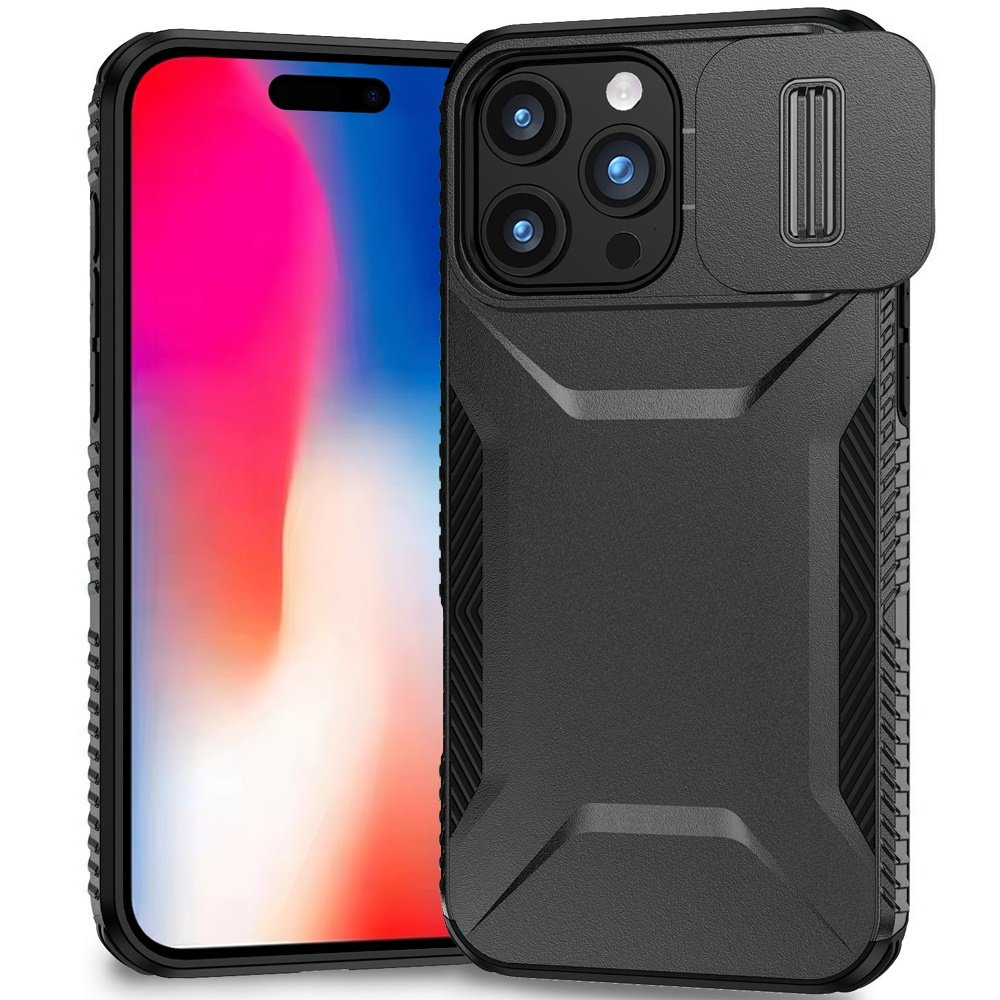 for iphone 16 pro 6.3 inch ultimate u design hybrid with camera window covering black