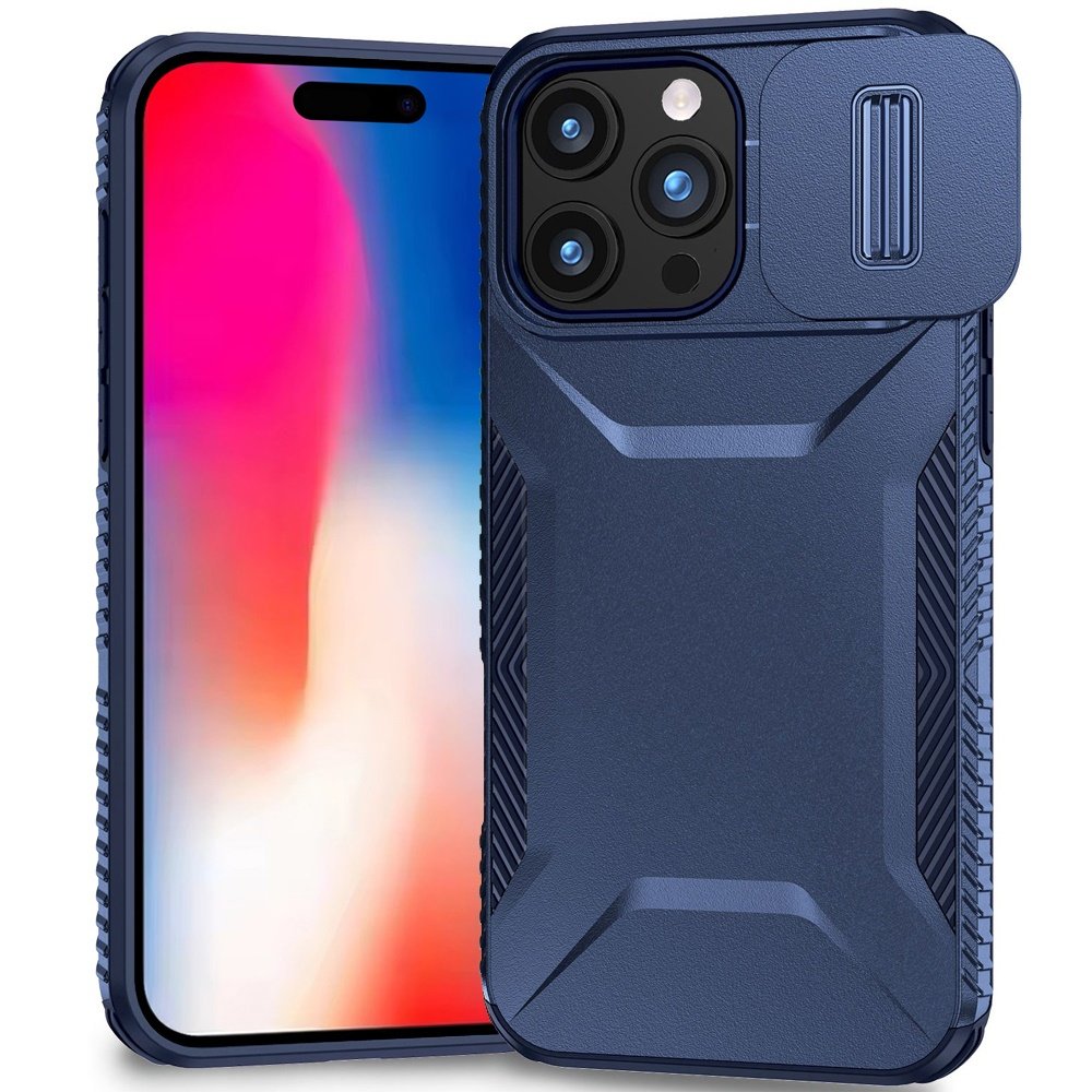 for iphone 16 pro 6.3 inch ultimate u design hybrid with camera window covering dark blue