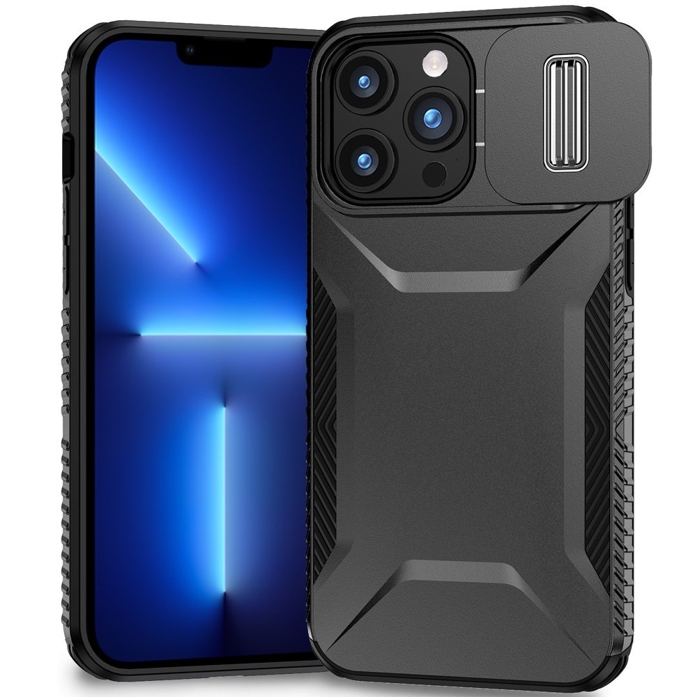 for iphone 13 pro max ultimate u design hybrid with camera window covering black