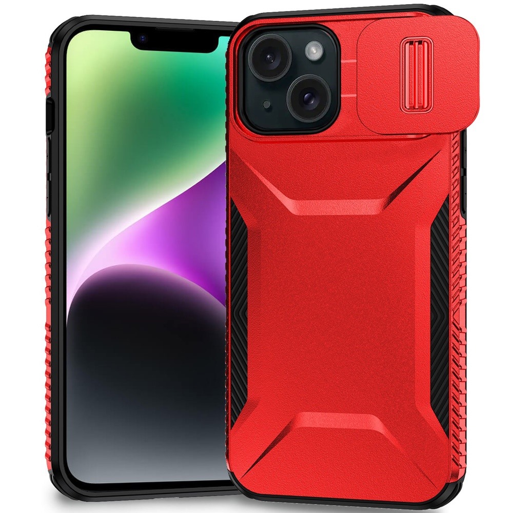 for iphone 13/14 ultimate u design hybrid with camera window covering red