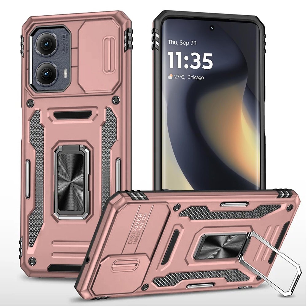 for motorola moto edge 5g 2024 utter tough metal ring movable camera window hybrid rose gold