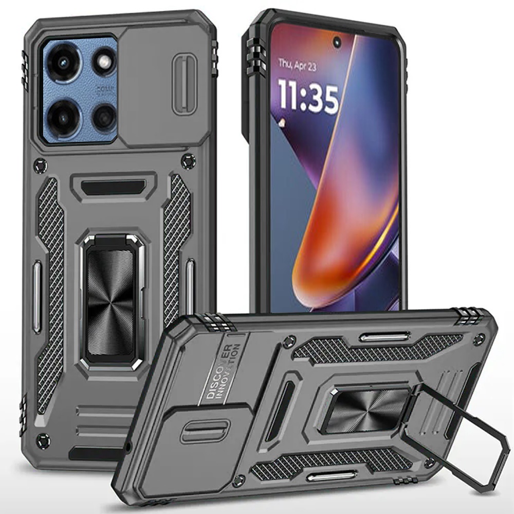 for moto g 5g 2025/2026 g play 2026 utter tough metal ring movable camera window hybrid case cover gray