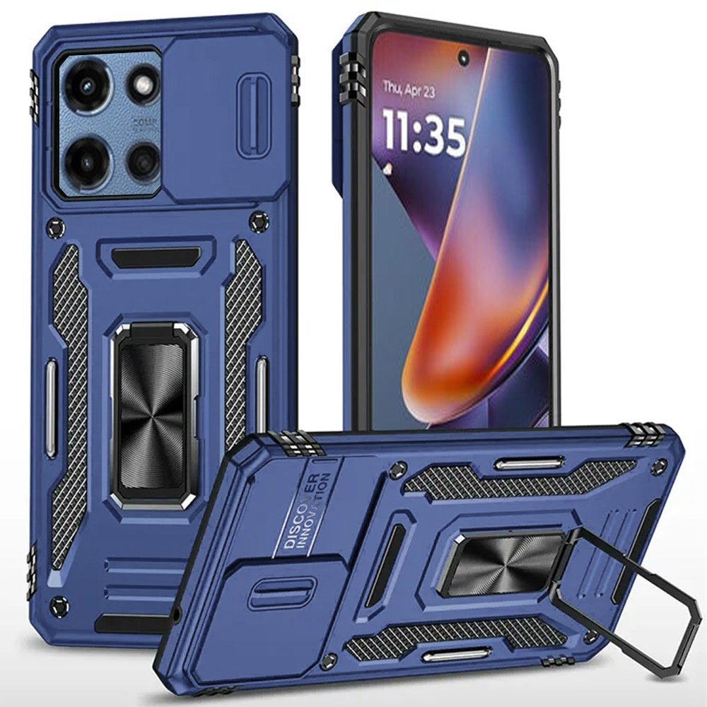 for moto g 5g 2025/2026 g play 2026 utter tough metal ring movable camera window hybrid case cover navy blue