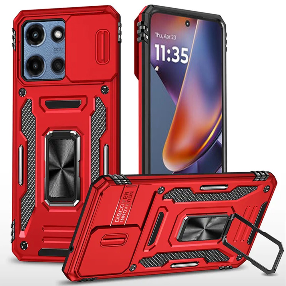 for moto g 5g 2025/2026 g play 2026 utter tough metal ring movable camera window hybrid case cover red