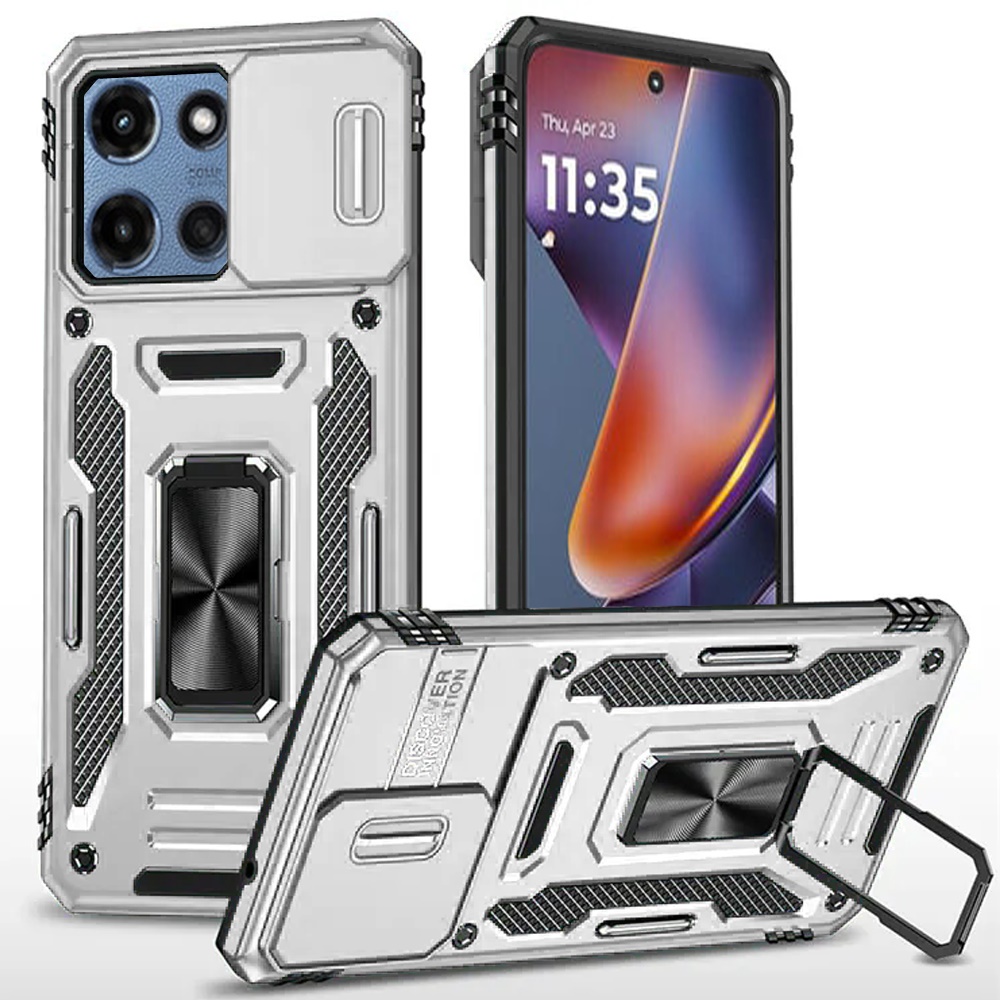 for moto g 5g 2025/2026 g play 2026 utter tough metal ring movable camera window hybrid case cover silver