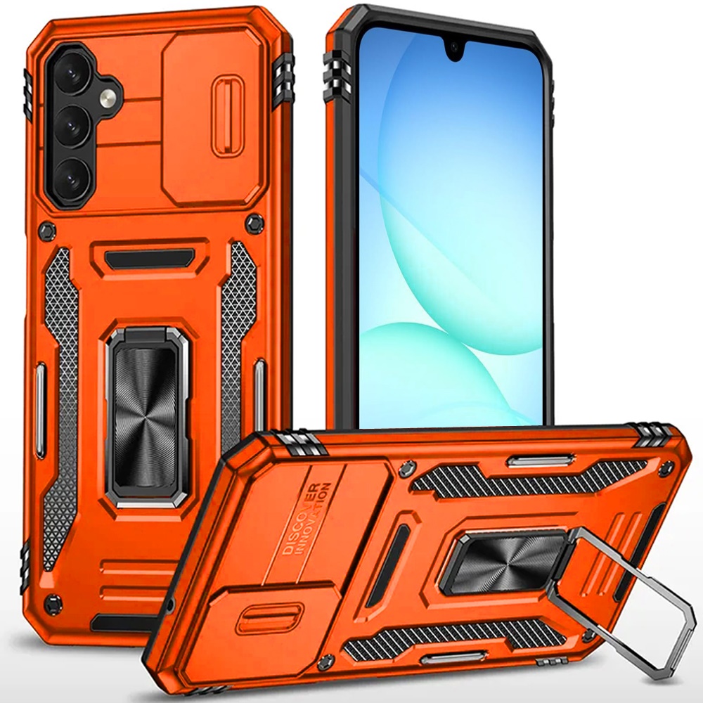 for samsung a17 5g utter tough metal ring movable camera window hybrid case cover cosmic orange