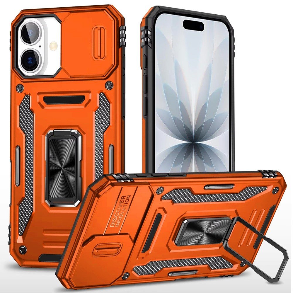 for iphone 17 utter tough metal ring movable camera window hybrid case cover cosmic orange