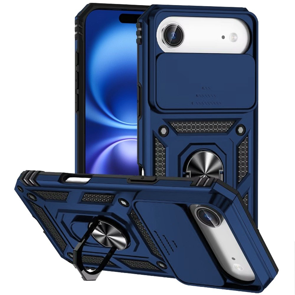 for iphone 17 air well protective magentic ring stand camera protective cover case blue