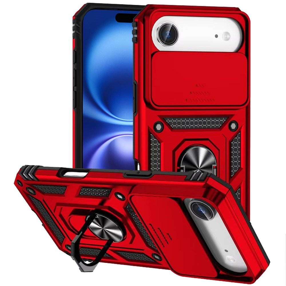 for iphone 17 air well protective magentic ring stand camera protective cover case red