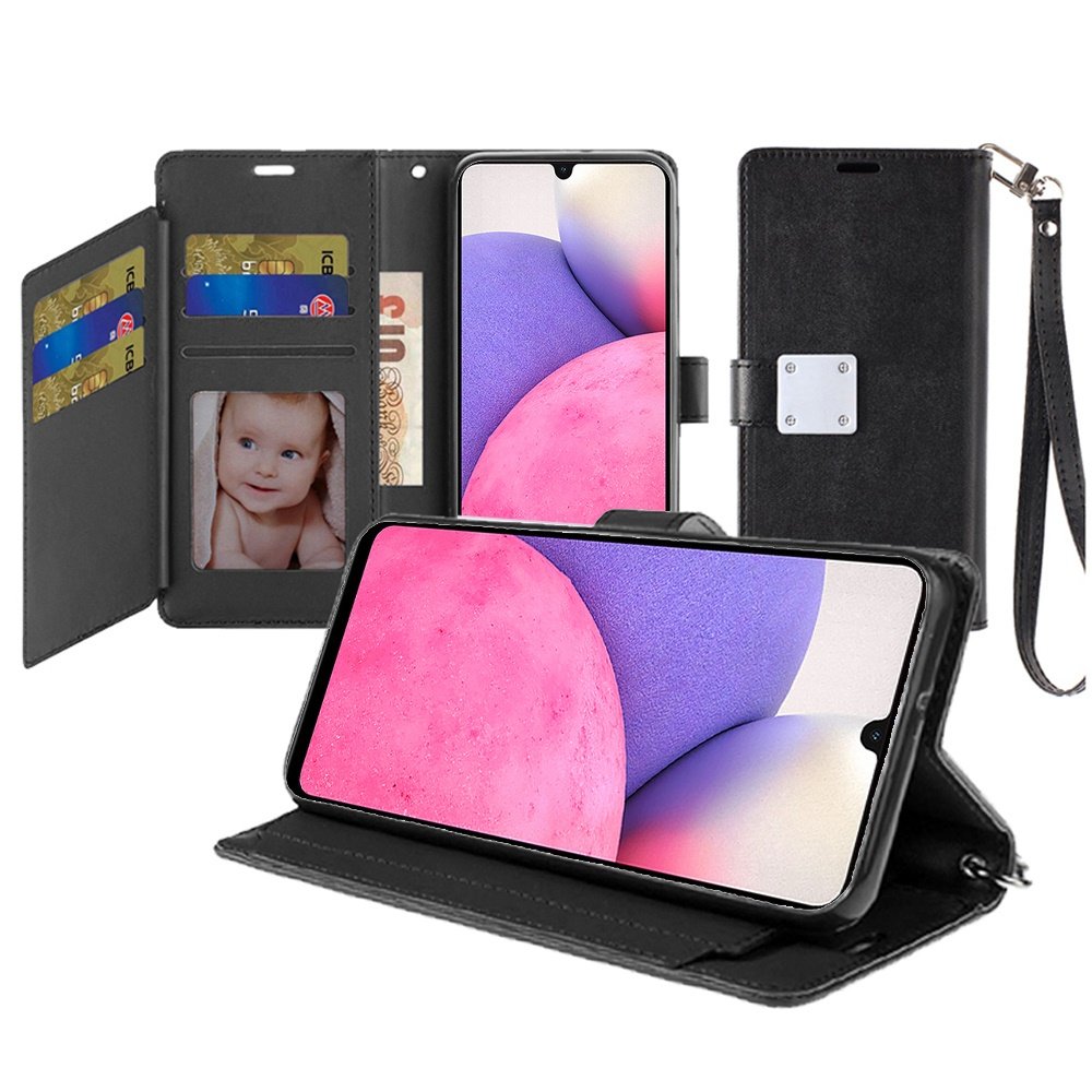 for ip15 pro max wallet id card holder case cover black