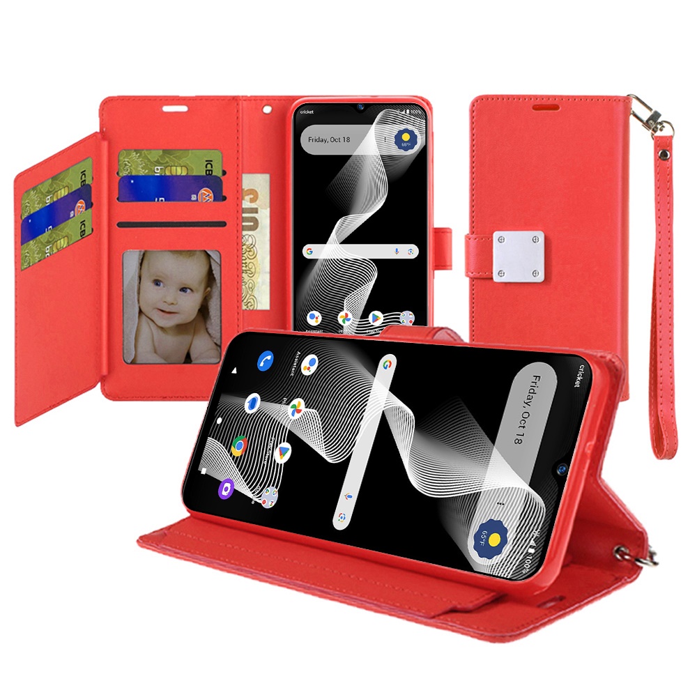 for cricket debut s3 wallet id card holder red