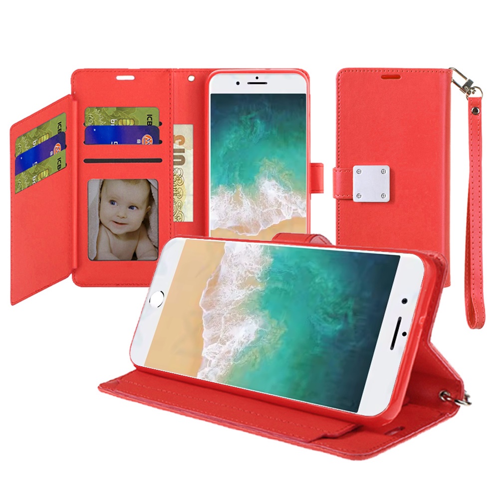 for iphone 17e / 16e / se4 wallet id card holder red