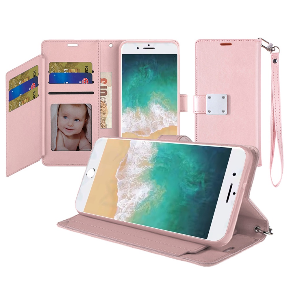 for iphone 17e / 16e / se4 wallet id card holder rose gold