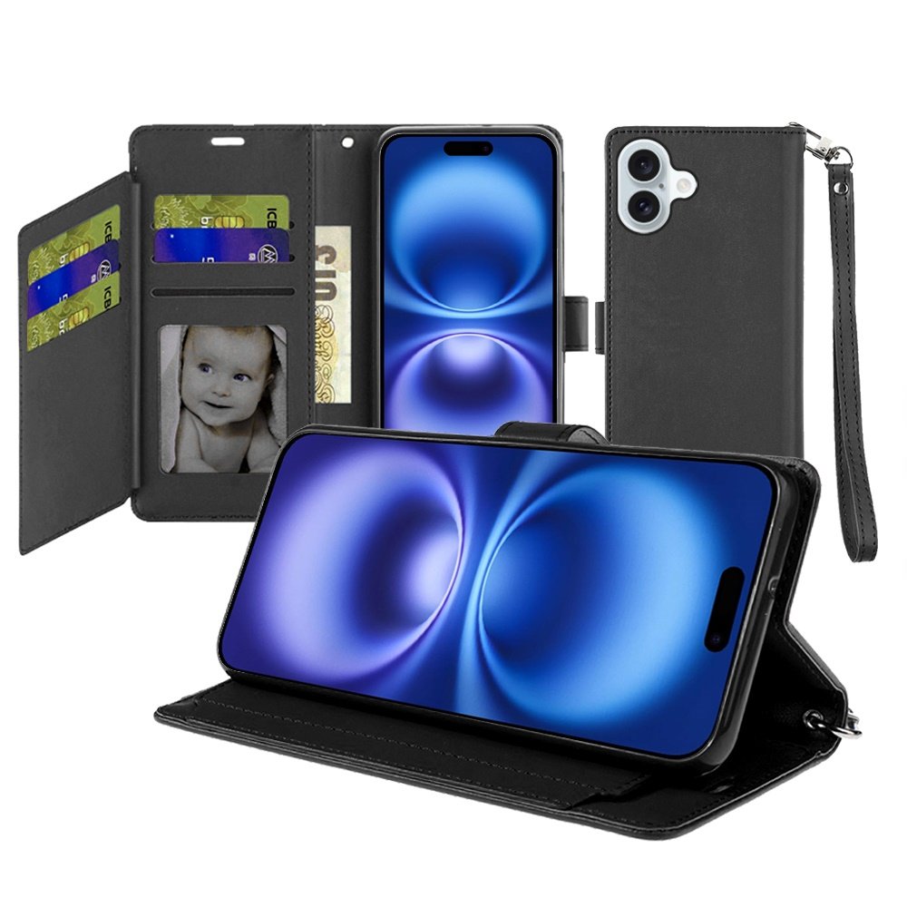 for iphone 17 wallet id card holder case cover black