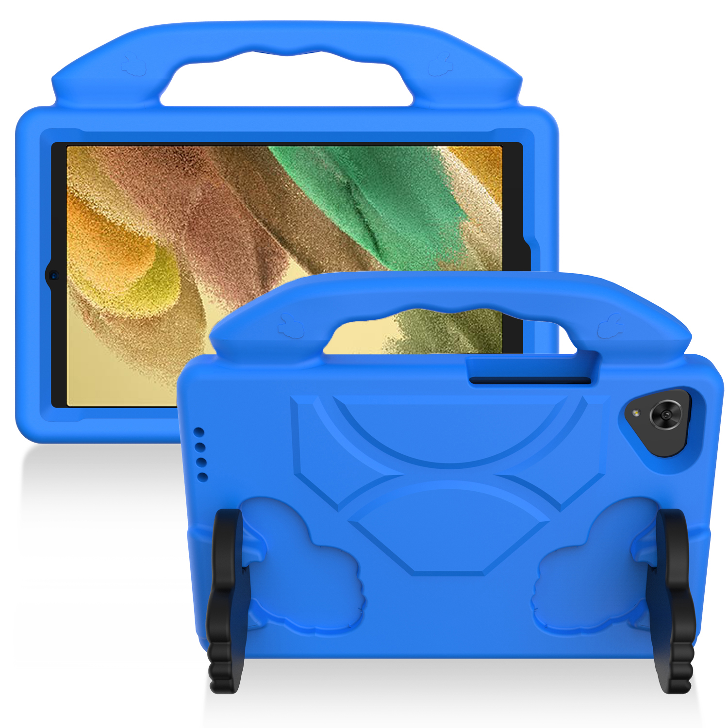 for samsung galaxy tab a7 lite 8.7 inch (t220 t225) thumbs up kickstand shockproof tablet case cover blue