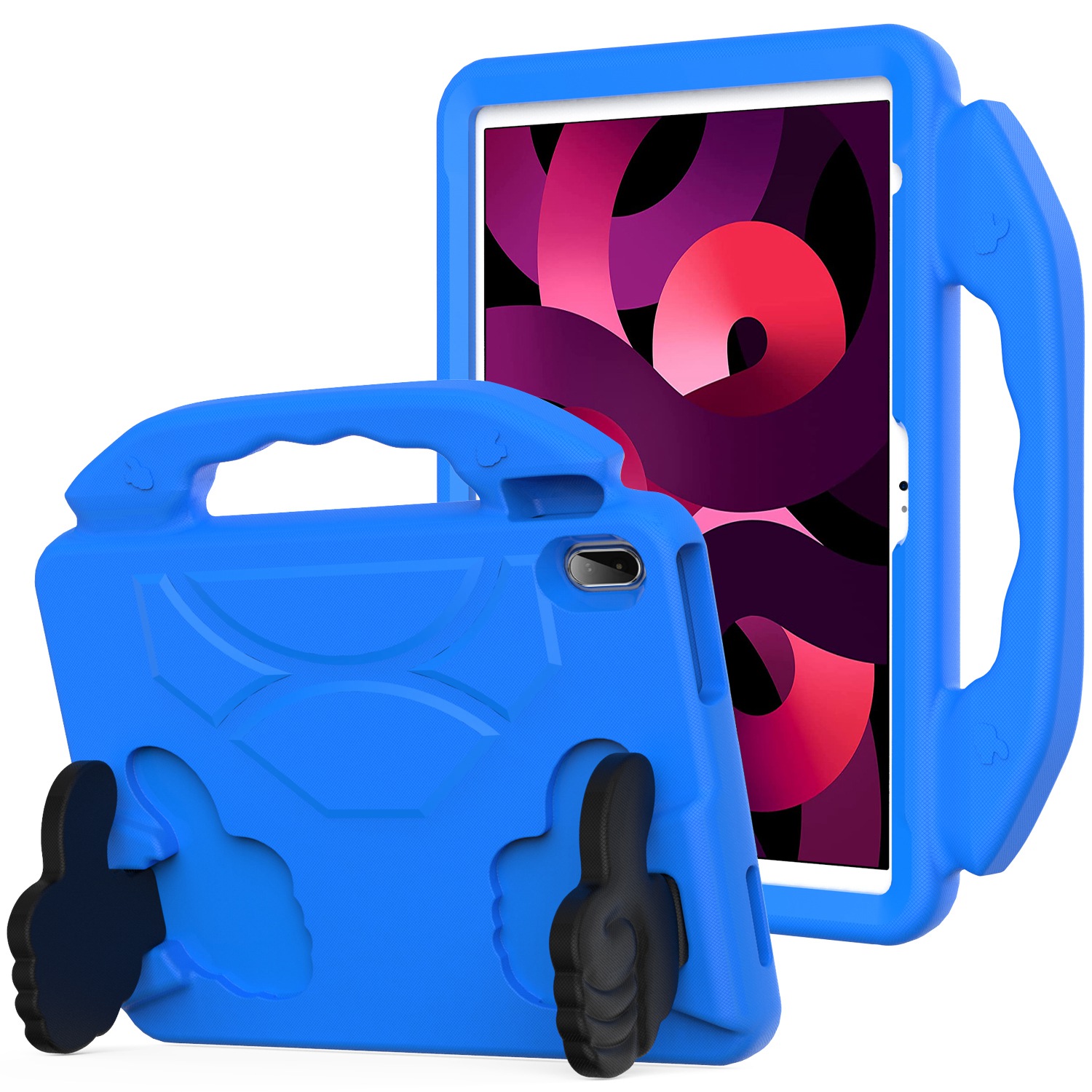 for apple ipad (a16) 2025 / ipad 10th gen 10.9 inch thumbs up kickstand shockproof tablet case cover blue