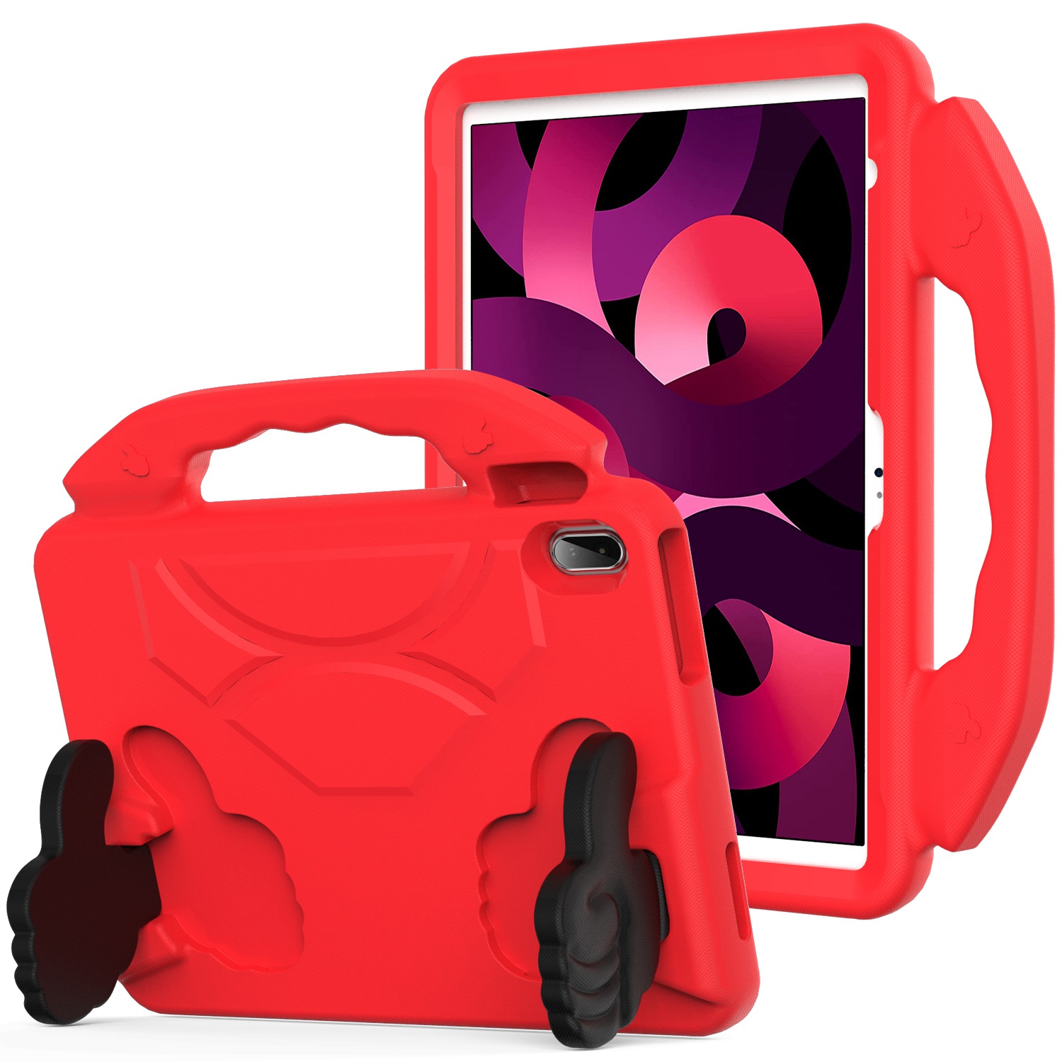 for apple ipad (a16) 2025 / ipad 10th gen 10.9 inch thumbs up kickstand shockproof tablet case cover red