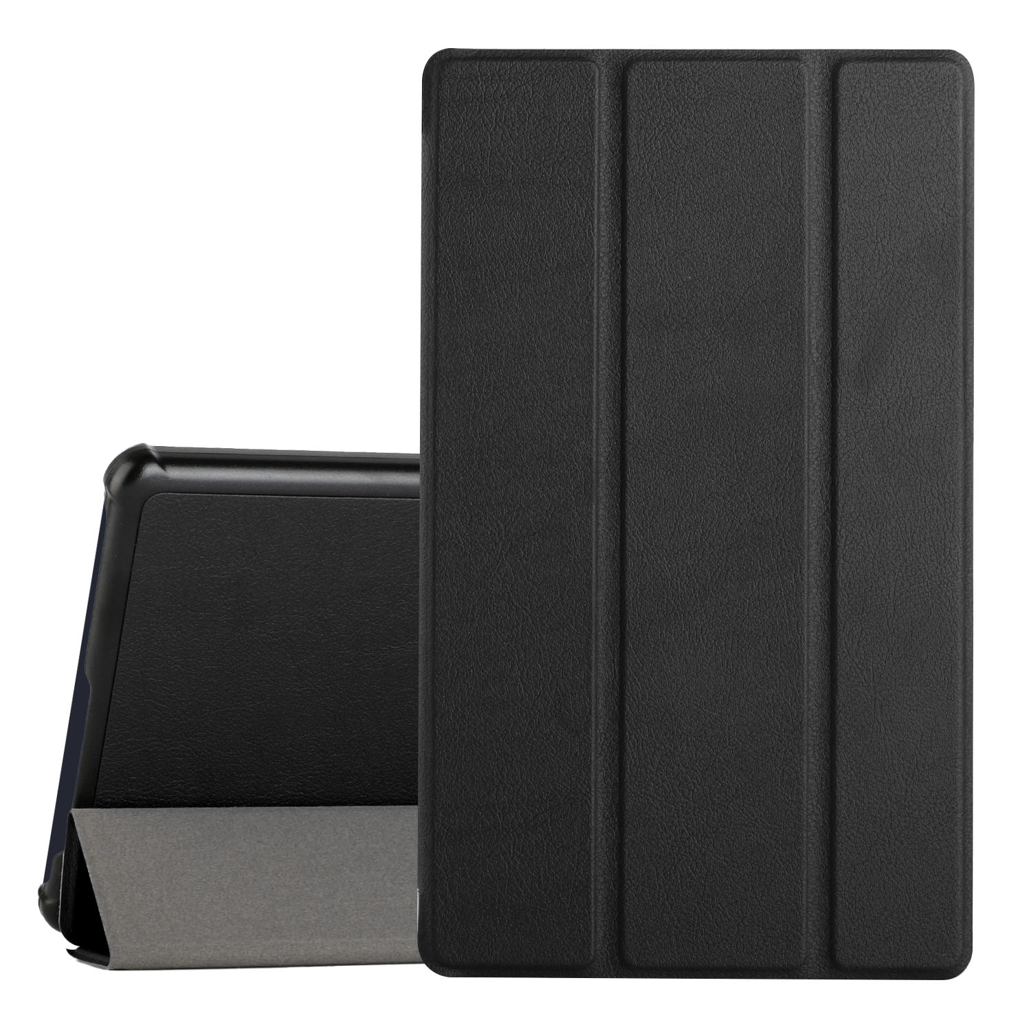 for samsung galaxy tab a7 lite 8.7 inch trifold magnetic closure pu leather case cover black