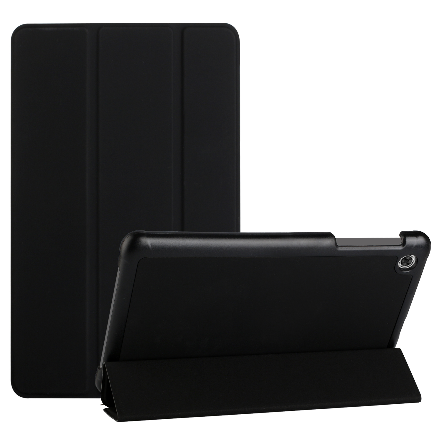 for alcatel joy tab 2 trifold magnetic closure pu leather case cover black