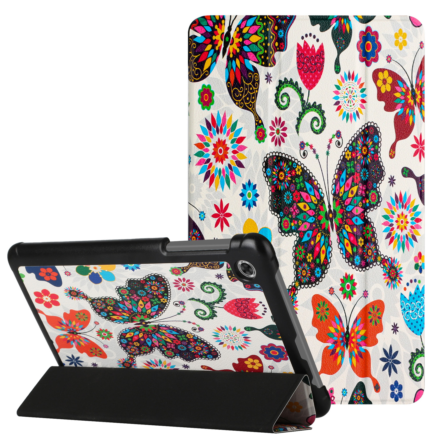 for alcatel joy tab 2 trifold magnetic closure pu leather case cover butterfly