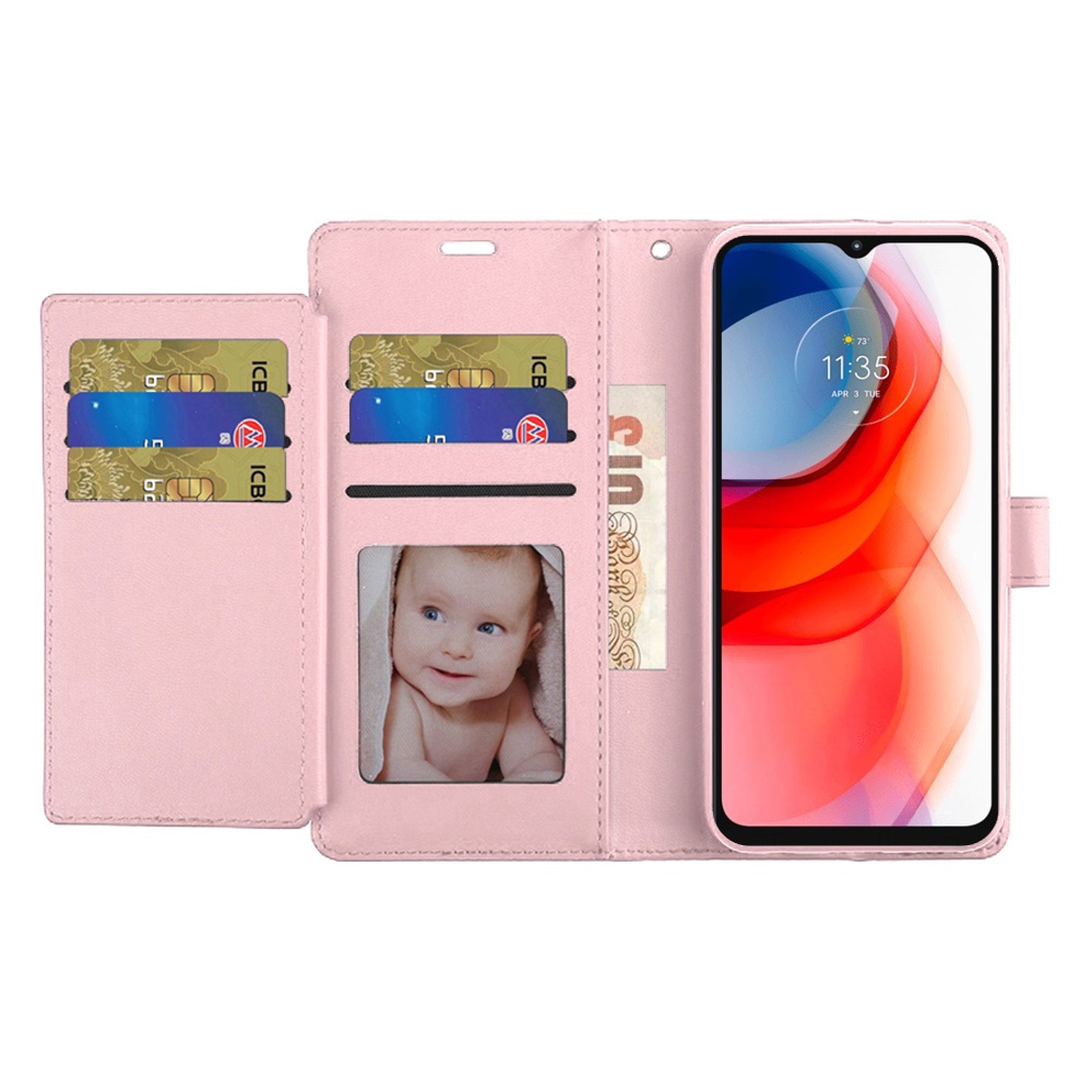 for iphone 13 pro max wallet id card holder case cover rose gold