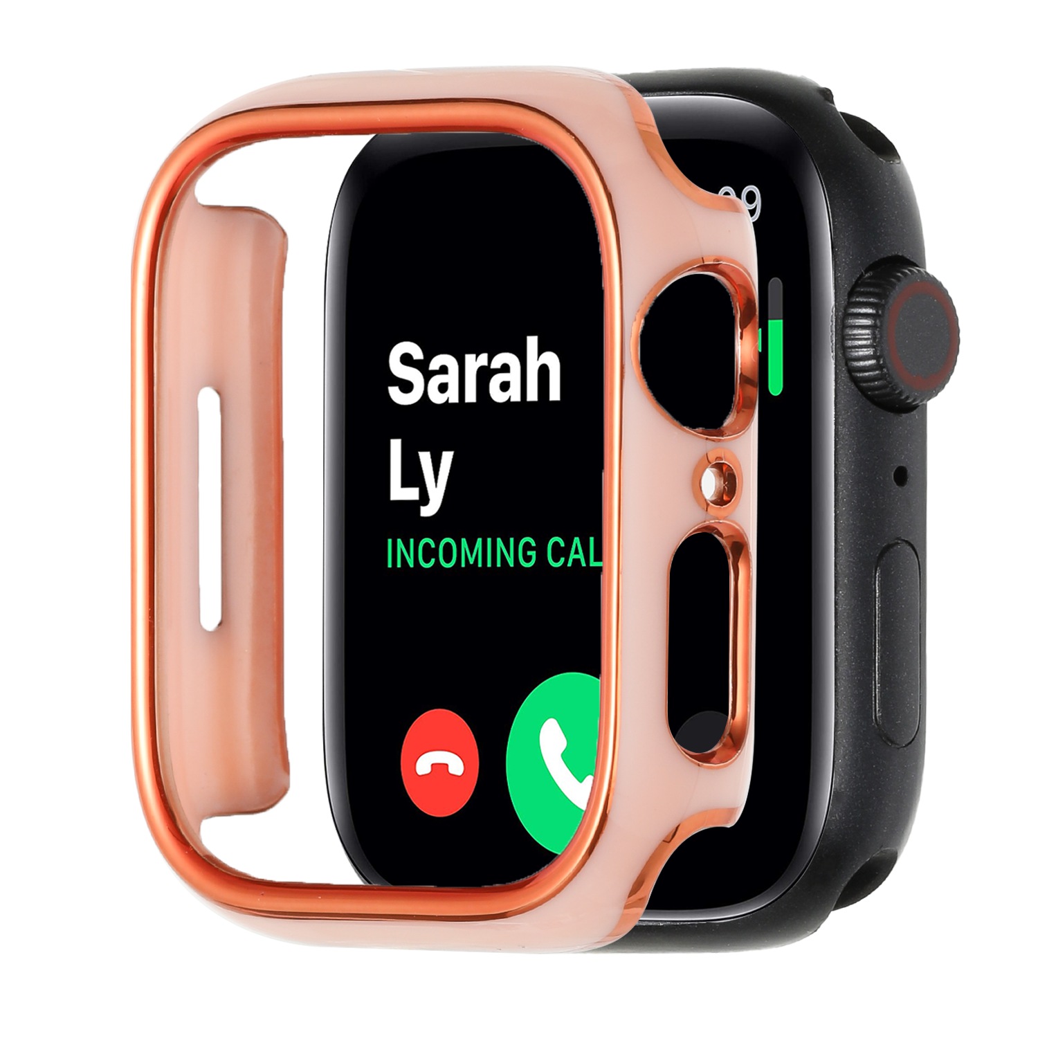 38mm chromed iwatch screen frame chromed gold+pink