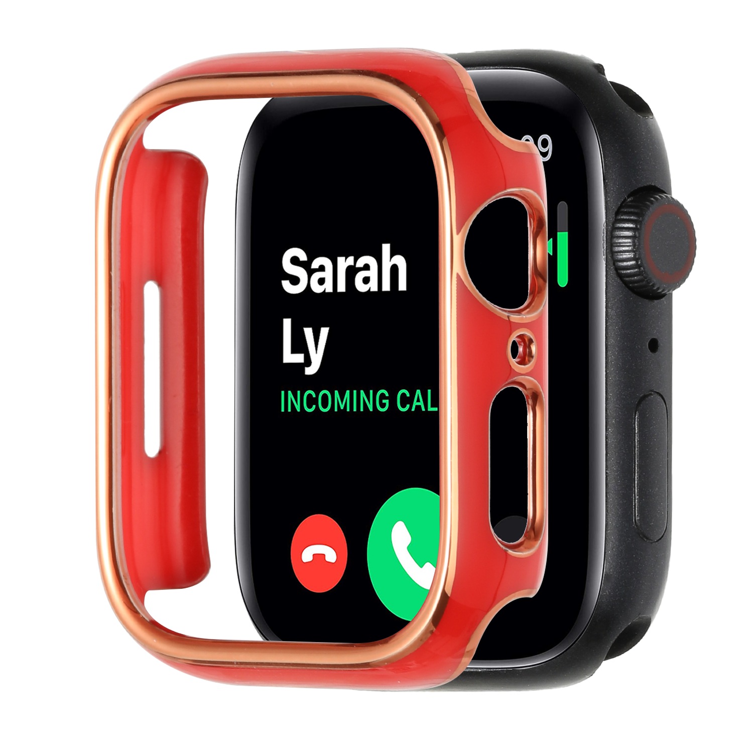 41mm chromed iwatch screen frame chromed gold+red