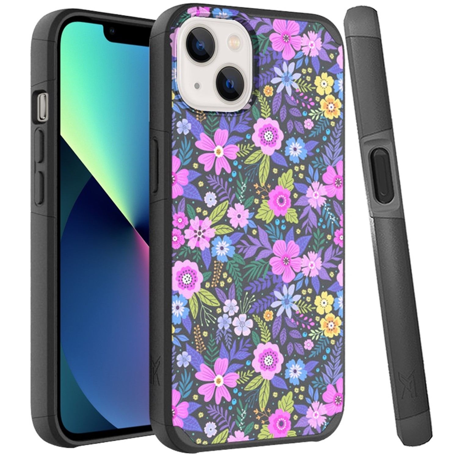 for iphone 13 pro premium minimalistic slim tough shockproof hybrid case cover mystical floral boom