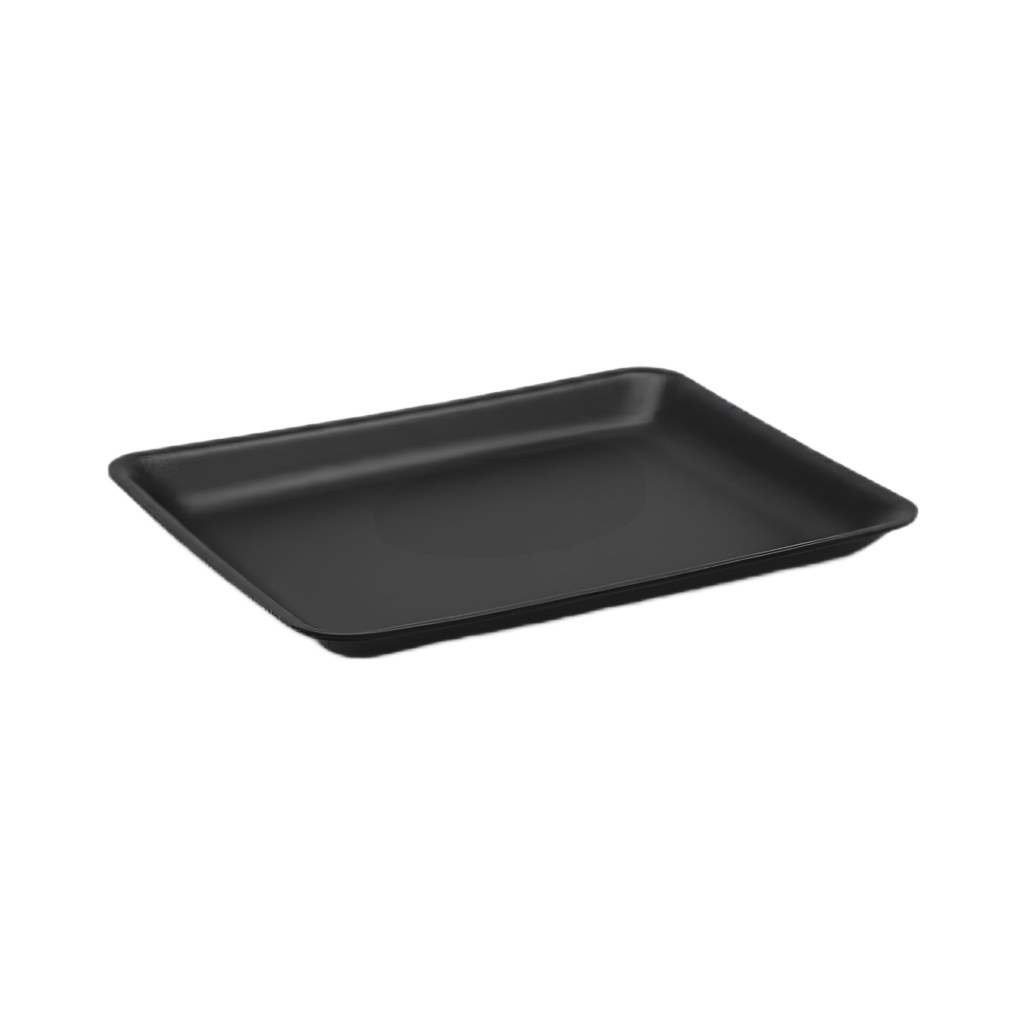9L Black Rectangular Foam Meat Tray 200/case