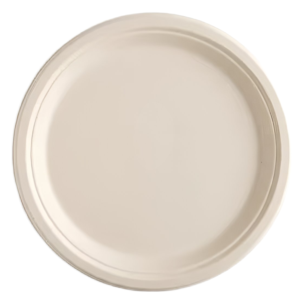 10" 1 Compartment Compostable Sugarcane. 500/case