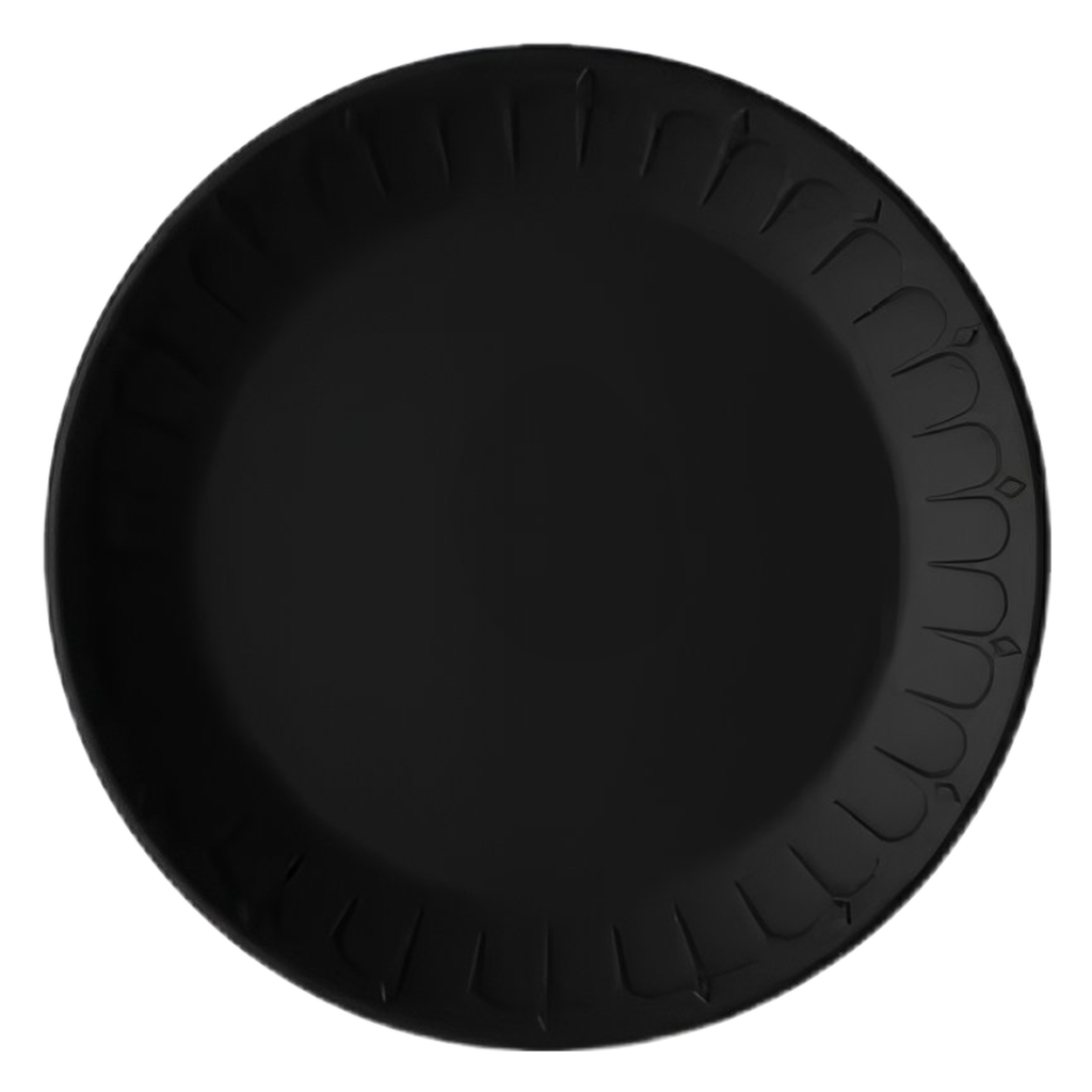 Foam Pak 9" Black Disposable Foam Plate 1 Compartment.  500/case