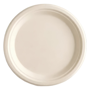 9" 1 Compartment Compostable Sugarcane Bagasse Plate. 500/case