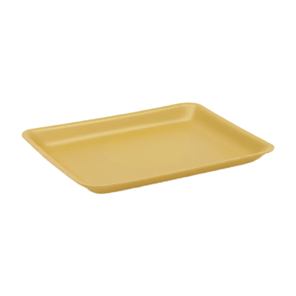 9L Yellow Rectangular Foam Meat Tray  200/case
