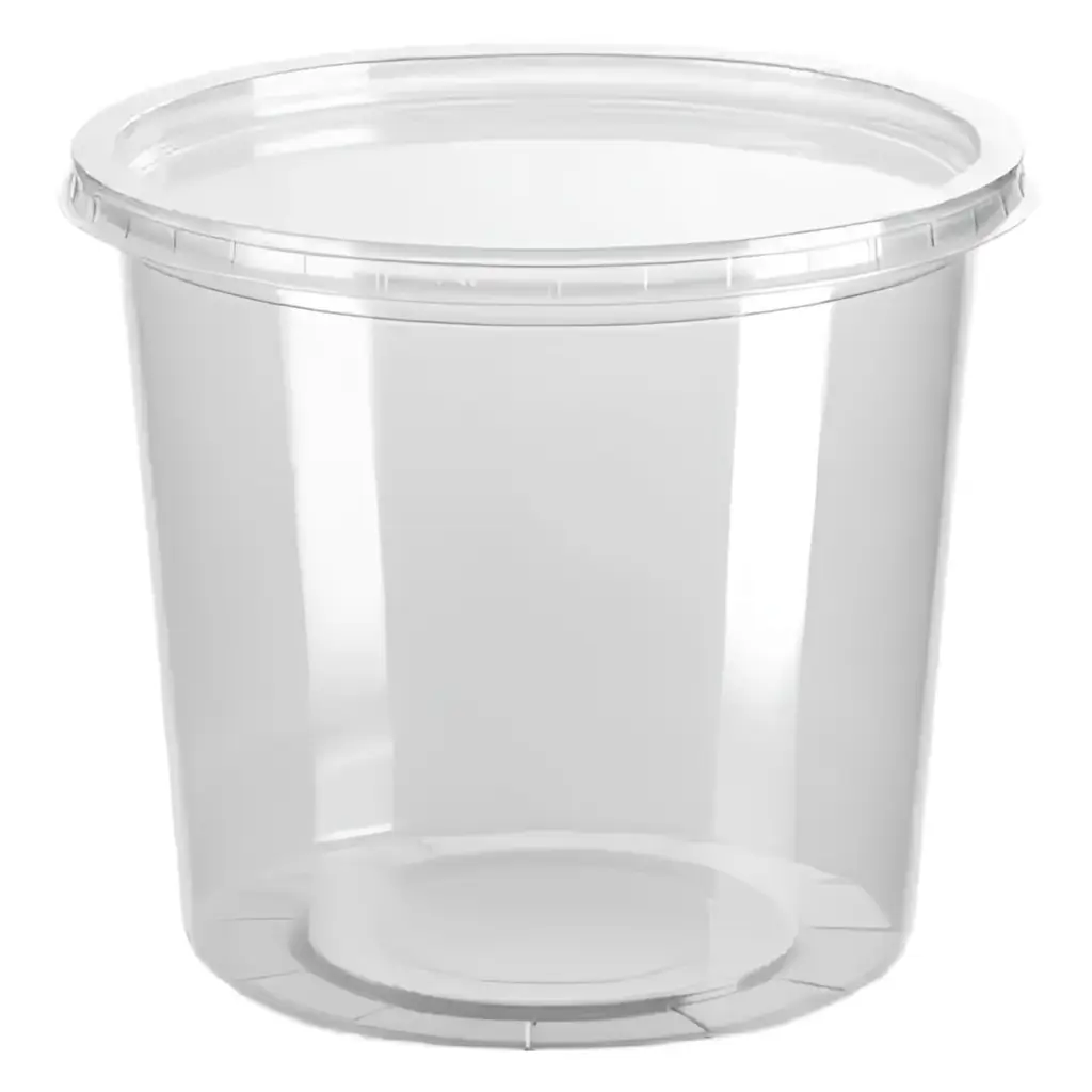 24 Oz Heavy Duty PP Plastic Translucent Soup Container with Airtight Lid  240/case