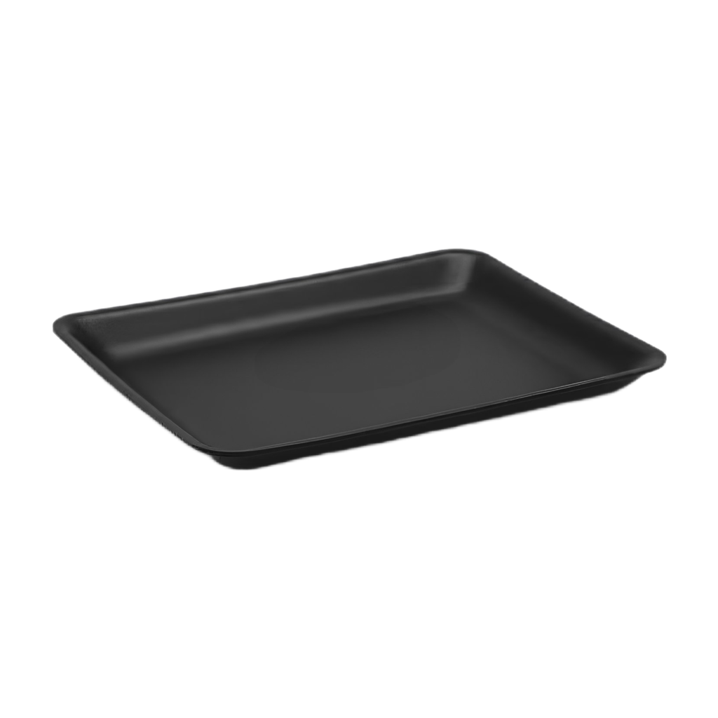 9L Black Rectangular Foam Meat Tray 200/case