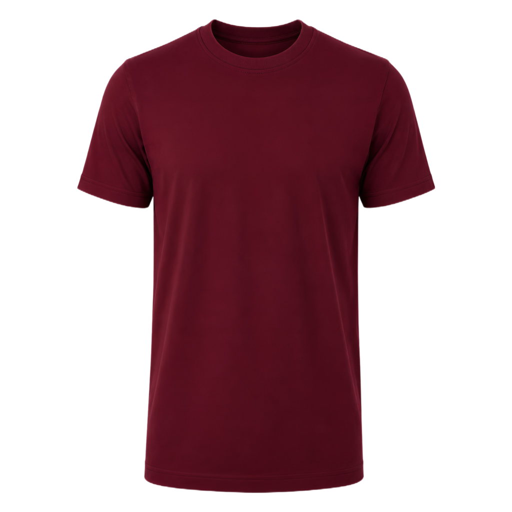 Burgundy Round Neck T-Shirt (6 Pack) | 100% Cotton Wholesale Tee