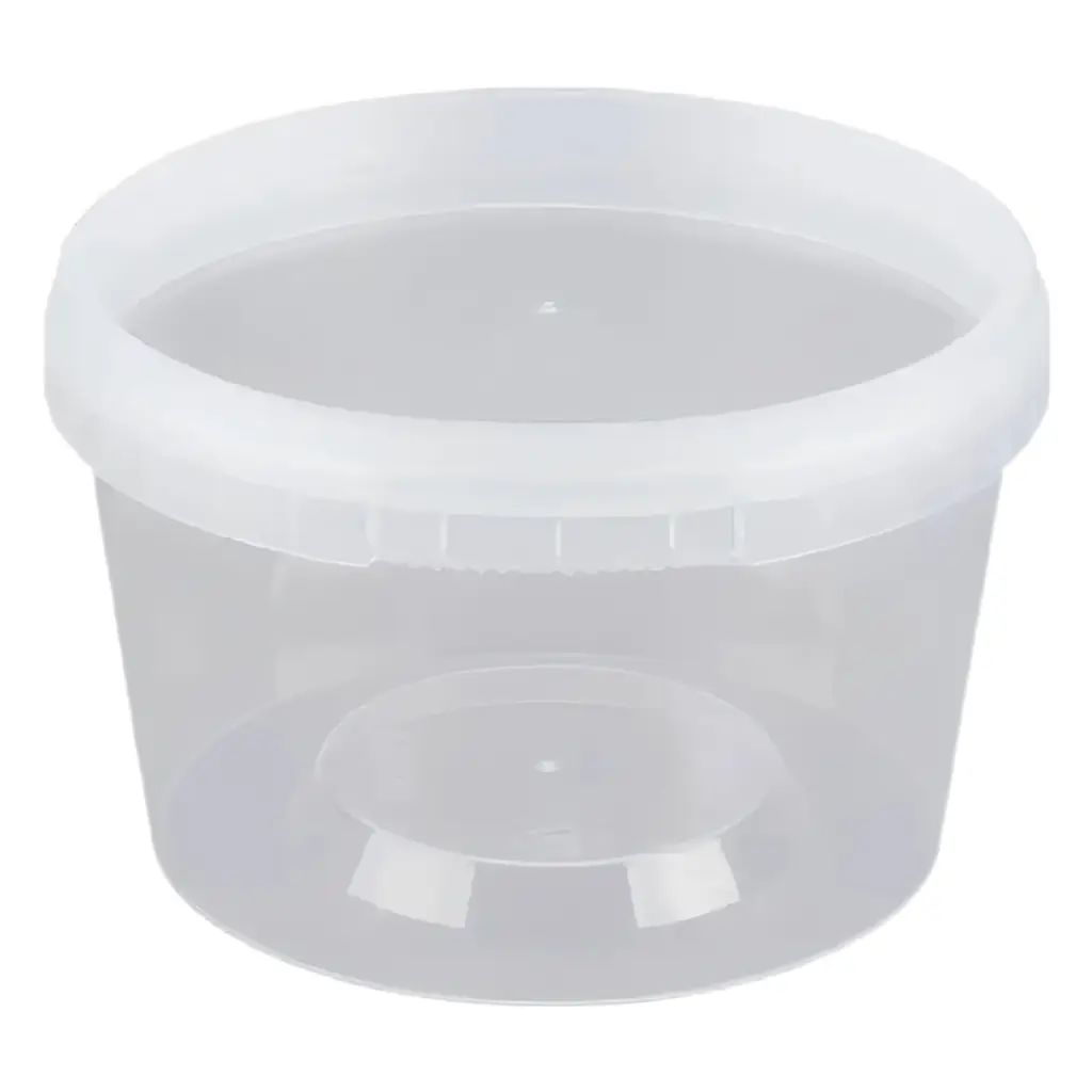 16 Oz Microwave-Safe Clear Deli Container with Airtight Lid. 250/case