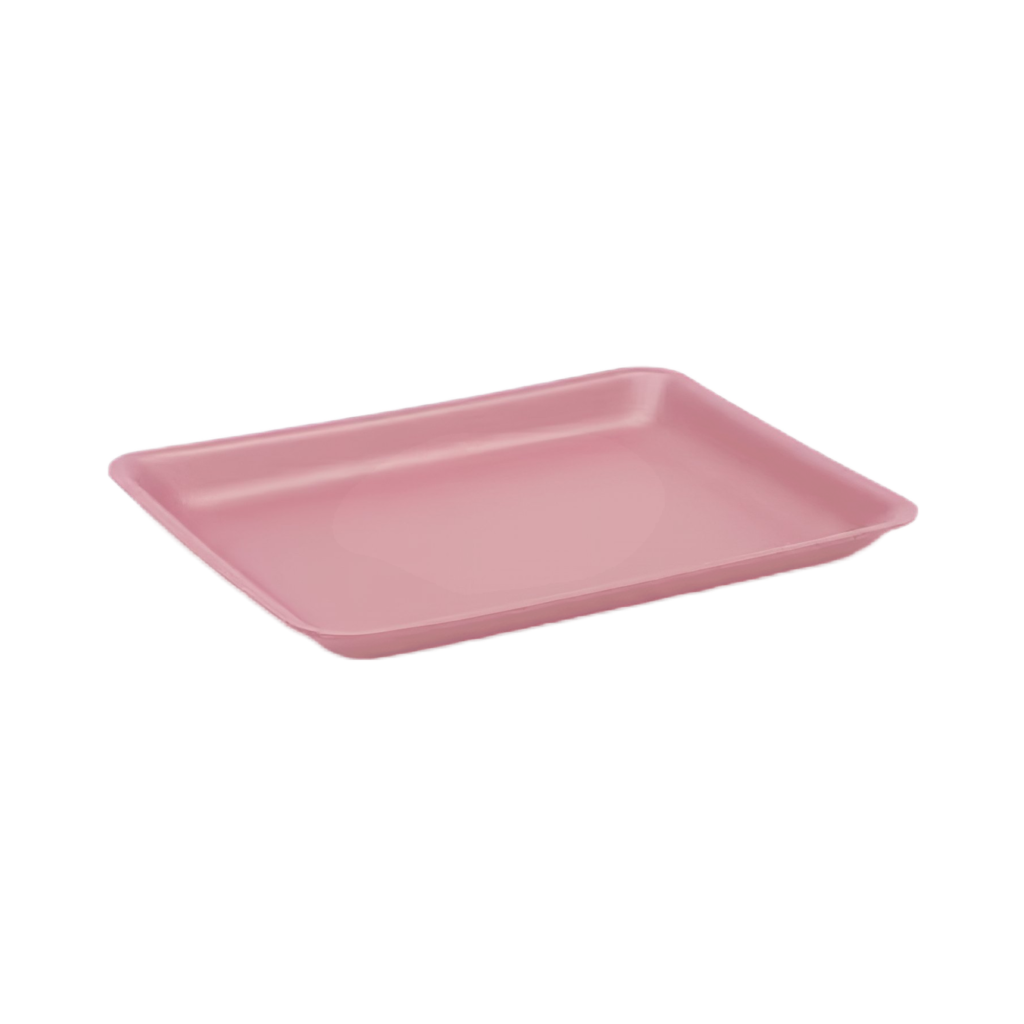 9L Dark Rose Rectangular Foam Meat Tray  200/case