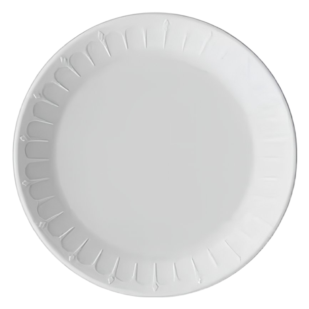 Foam Pak 10" White Disposable Foam Plate 1 Compartment.  500/case