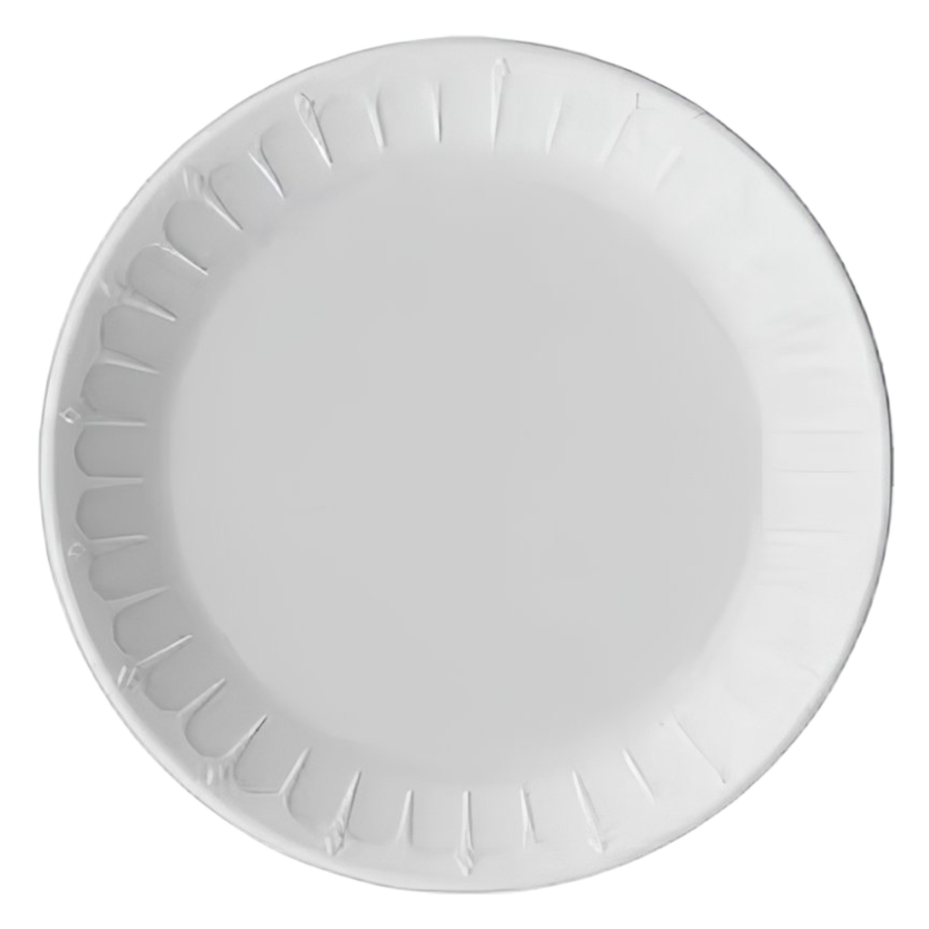 Foam Pak 6" White Disposable Foam Plate 1 Compartment. 500/case