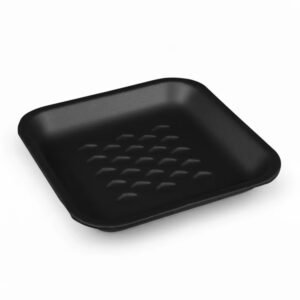 1S Black Rectangular Foam Meat Tray 1000/case