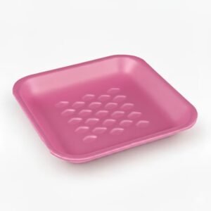 1S Dark Rose Rectangular Foam Meat Tray 1000/case