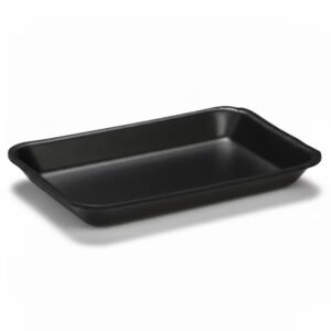 2 Black Rectangular Foam Meat Tray  500/case