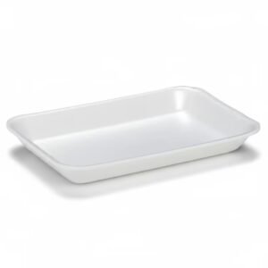2 White Rectangular Foam Meat Tray  500/case