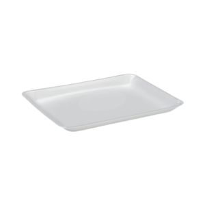 9L White Rectangular Foam Meat Tray. 200/case