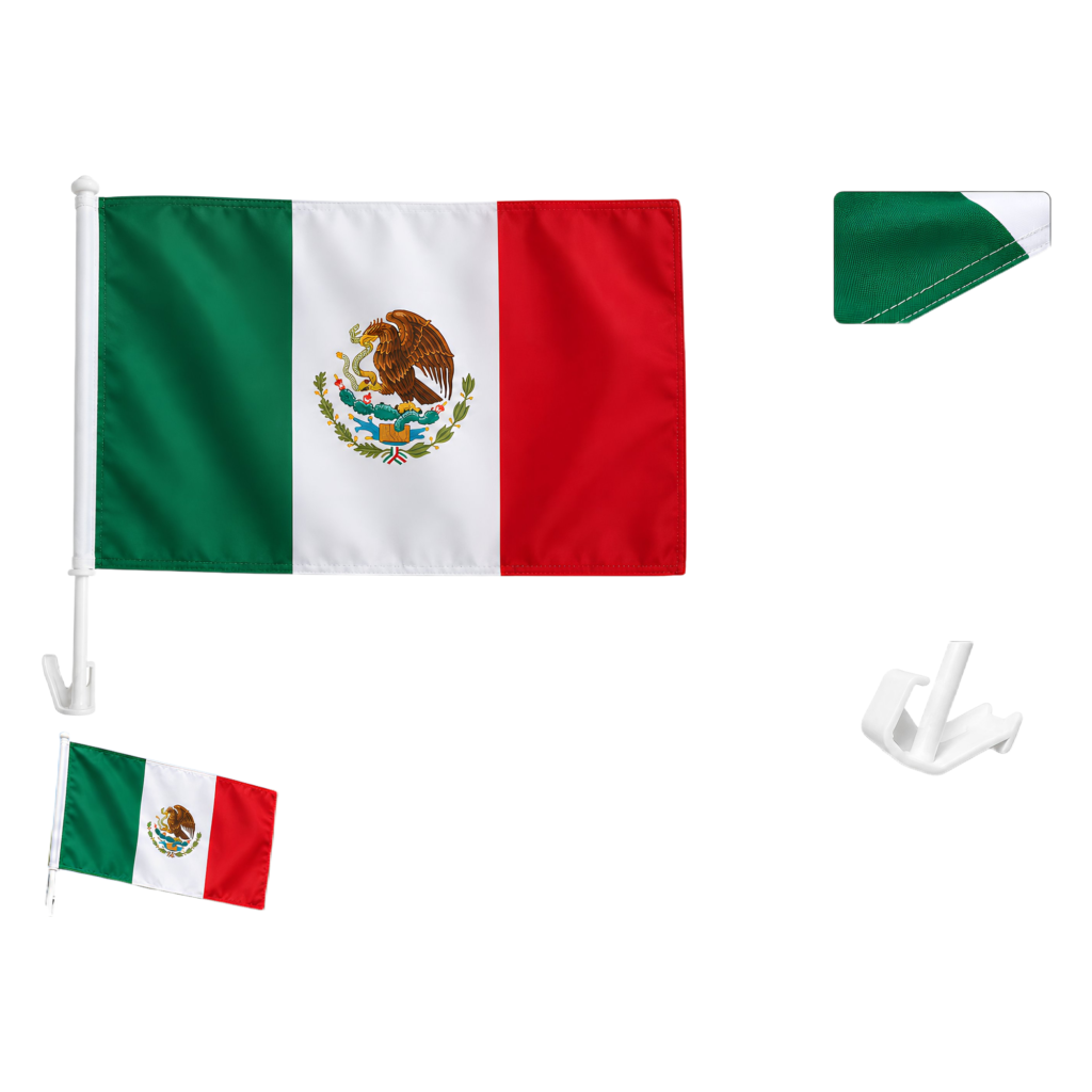 🇲🇽 Mexico Car Window Flag – Mexican Flag Vehicle Mount Banner 30x45cm