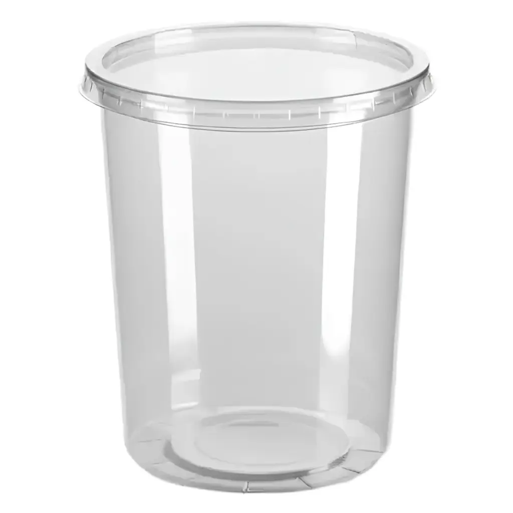 64 Oz Heavy Duty PP Plastic Translucent Soup Container with Airtight Lid.  120/case