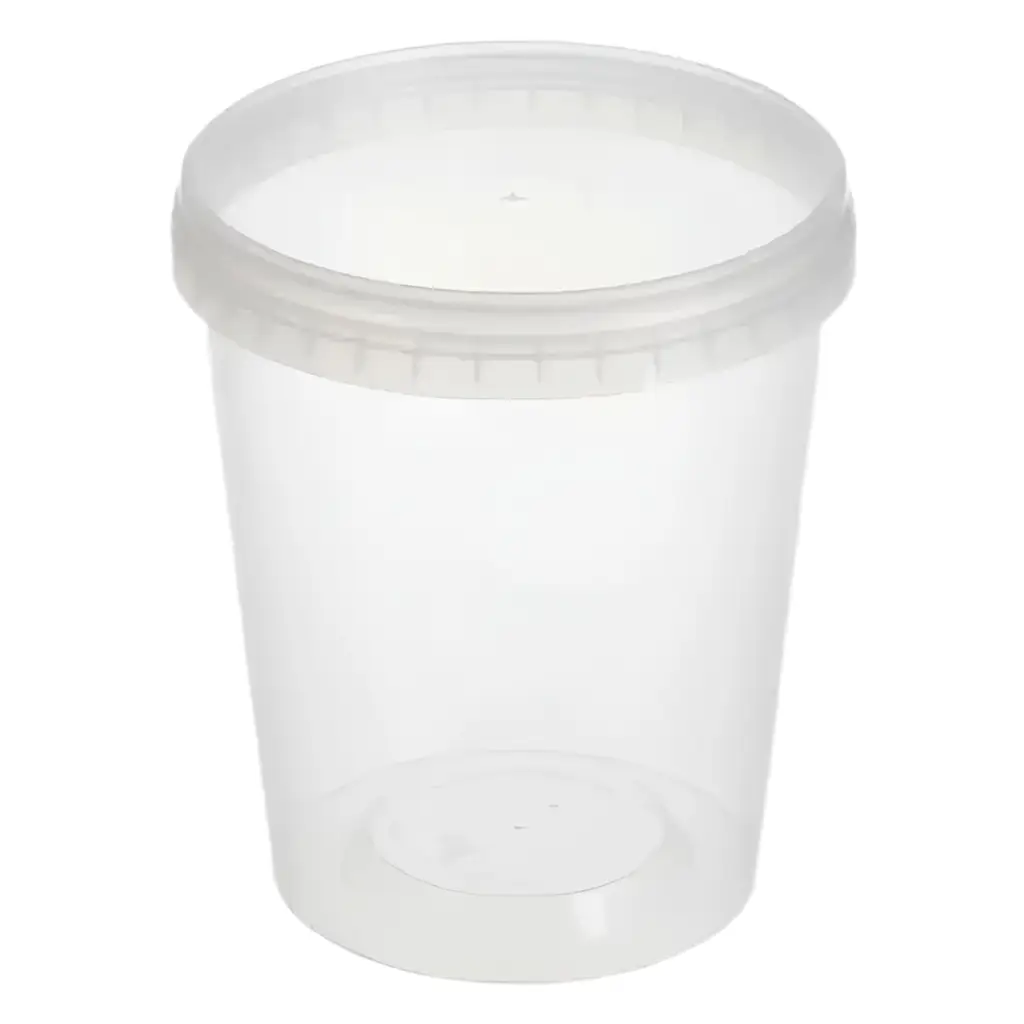 32 Oz Microwave-Safe Clear Deli Container with Airtight Lid. 250/case